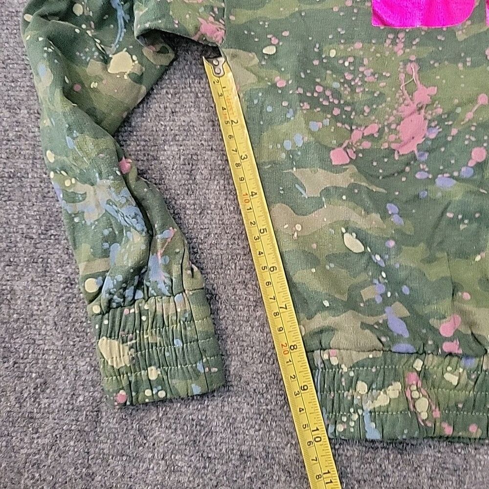 NEW Bebe EHoodie Sweatshirt Elastic Bebe Logo Size M (10/12) Y2K  Camo Paint - Picture 5 of 11